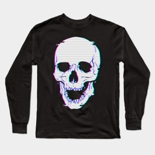 Glitch Skull Long Sleeve T-Shirt